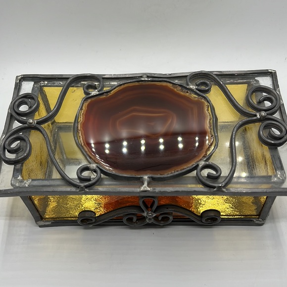 VTG Stained Glass Trinket Box - Picture 2 of 7